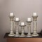 Handmade Gray Wash Mango Wood Set Of 5 Eco-Friendly Pillar Candle Holders